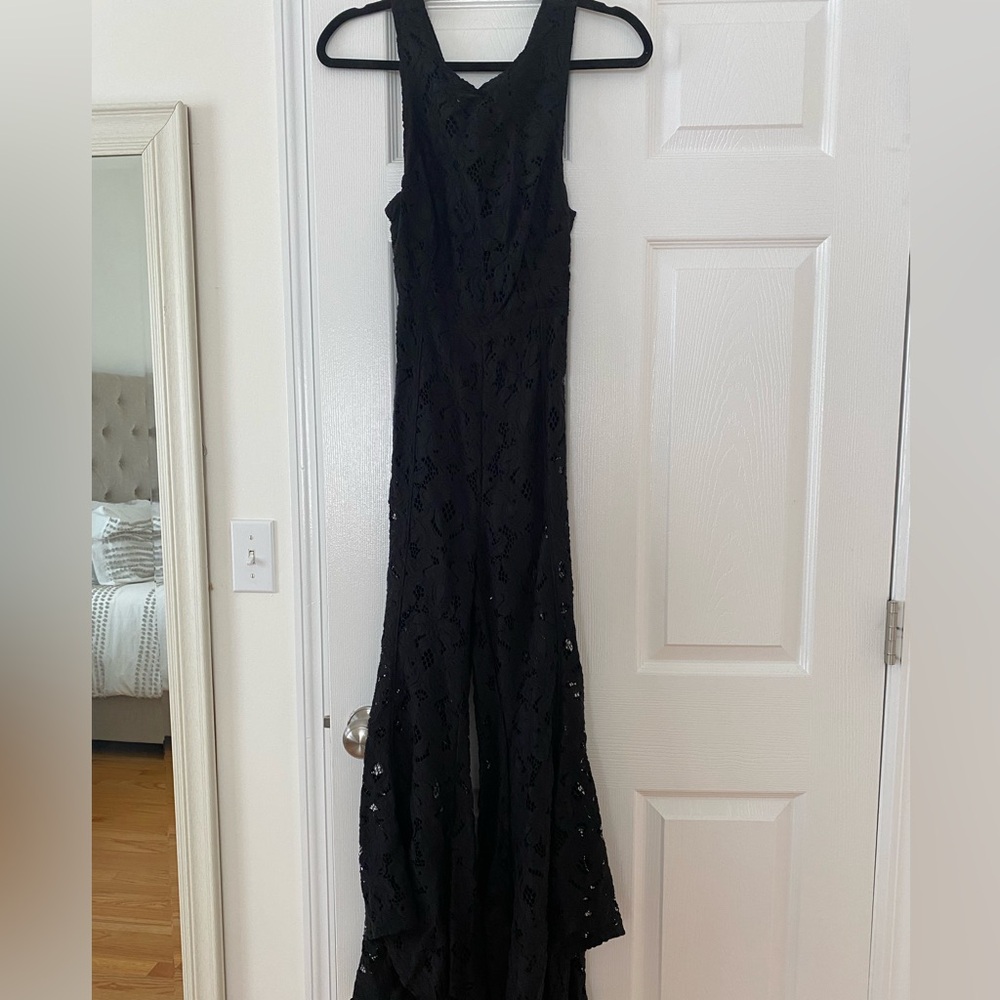Free People Black Wide-Leg Jumpsuit
